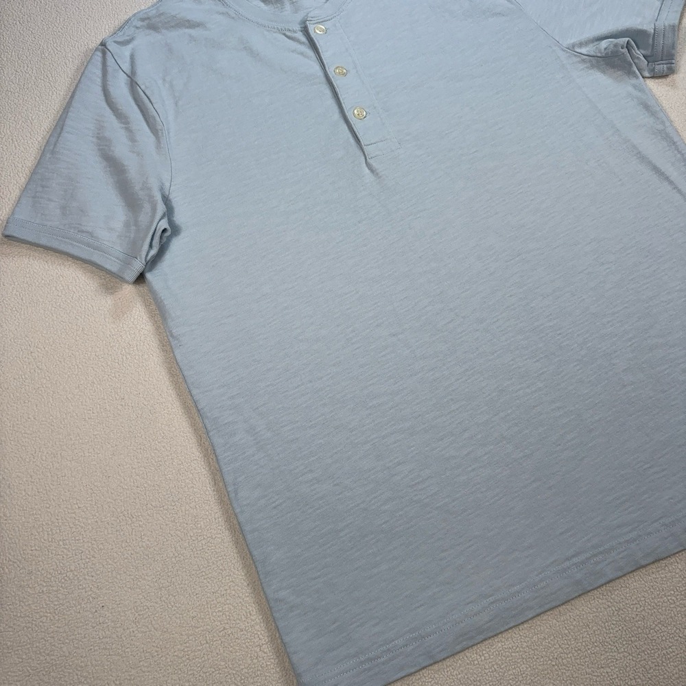 J.Crew Slub Cotton Henley‎ Shirt Men's M Light Blue L1965 - Picture 6 of 11